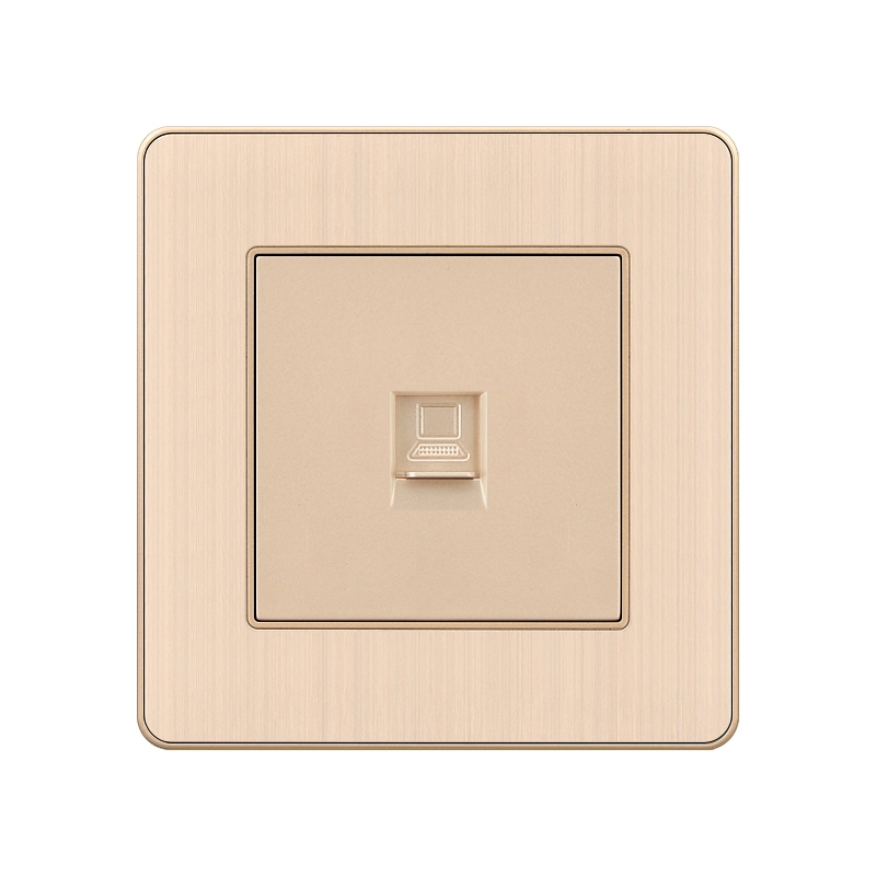 Aluminum Stainless Steel Switch ABL-Network Socket-GOLD